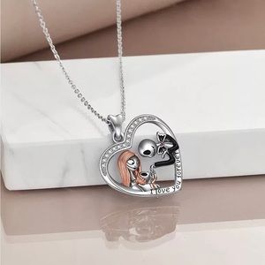 Jack and Sally Nightmare Before Christmas Pendant Necklace